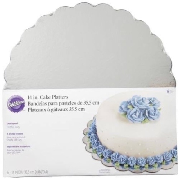 BRAND NEW sealed 6 pack Wilton 14 in cake / pastries / appetizers platters - Picture 1 of 3